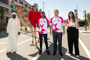 Baton bearers on the Dubai campus