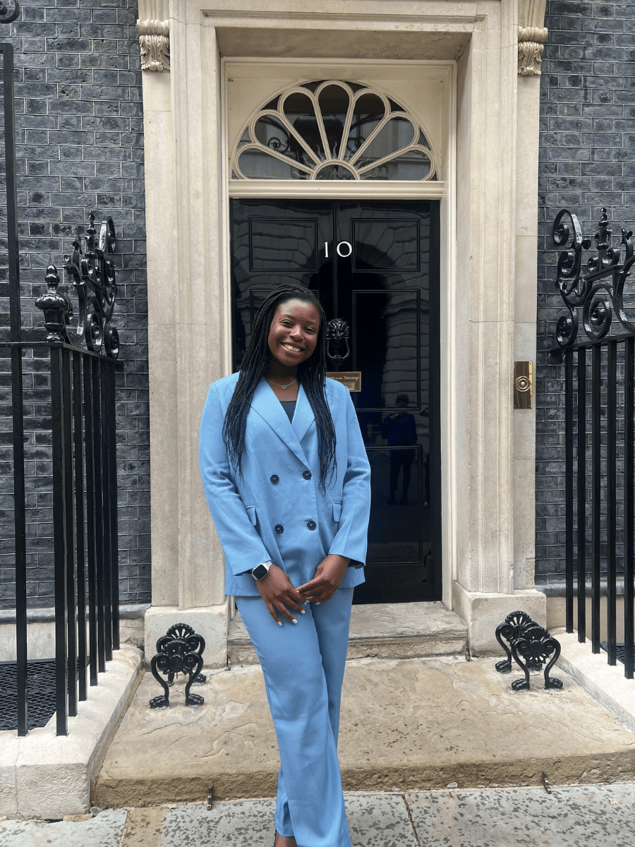 Ola outside of 10 Downing street